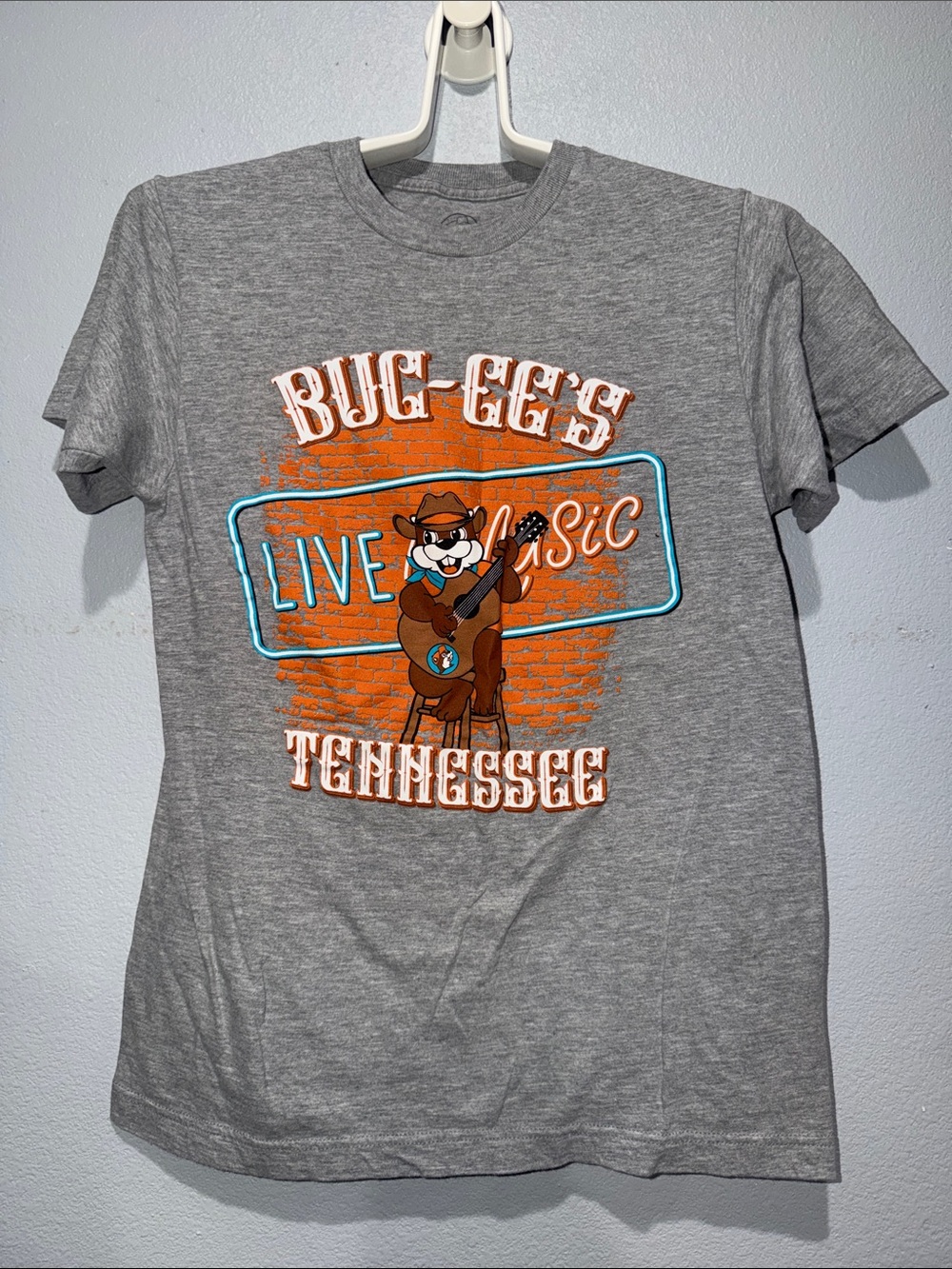 Live Music Tennessee Kids Tee - Gray with Orange & Blue Graphic NWT